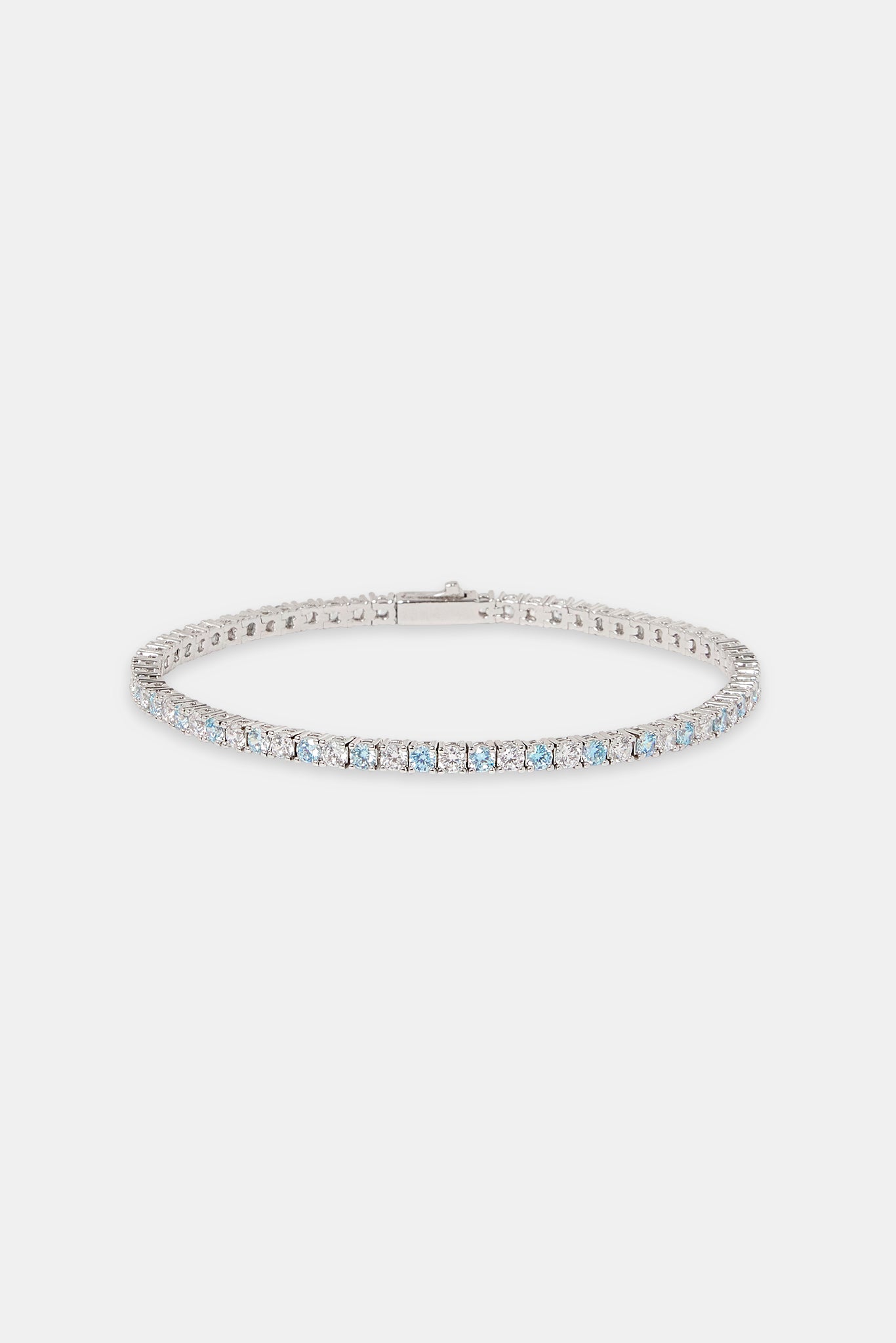 Blue & Clear Stone Tennis Bracelet - 3mm